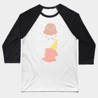 Cute Ghost Cloud Dropping Ice Cream Baseball T-Shirt
